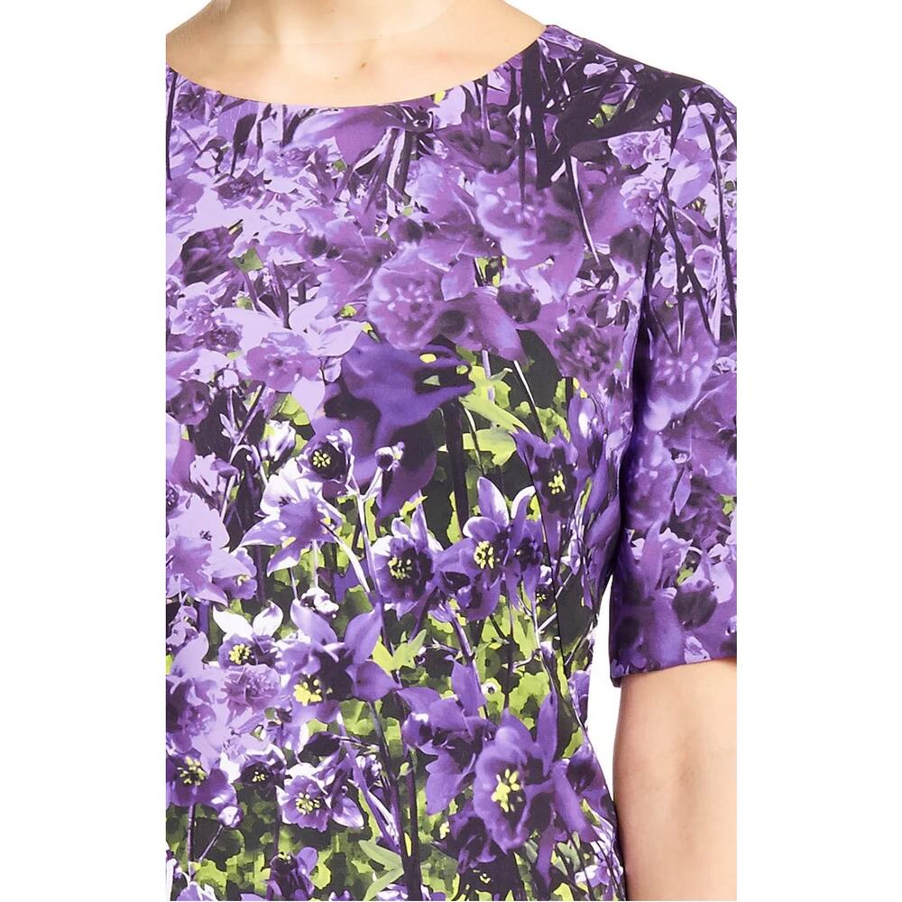 Escada purple poppy Floral Print Sheath Dress - Picture 4 of 16